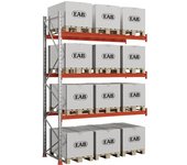 kaiserkraft Estantería para palets, galvanizado/naranja, H x A x P 4000 x 2840 x 1100 mm, carga por balda 1650 kg, estantería de ampliación