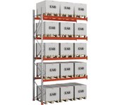 kaiserkraft Estantería para palets, galvanizado/naranja, H x A x P 5000 x 2840 x 1100 mm, carga por balda 1650 kg, estantería de ampliación