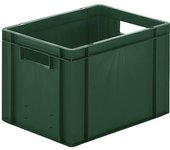 kaiserkraft Recipiente apilable en euroformato, paredes y fondo cerrados, L x A x H 400 x 300 x 270 mm, verde, UE 5 unid.