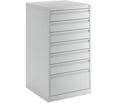 eurokraft basic Cajonera, acero, H x A x P 900 x 500 x 500 mm, 7 cajones, color de los cajones gris luminoso