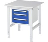 kaiserkraft Mesa de trabajo con cajonera, buck para debajo de la mesa con 3 cajones 1 x 90, 2 x 120 mm, A x P 750 x 800 mm, tablero de melamina,