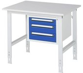 kaiserkraft Mesa de trabajo con cajonera, buck para debajo de la mesa con 3 cajones 1 x 90, 2 x 120 mm, A x P 1000 x 800 mm, tablero de melamina,