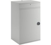 eurokraft pro Puesto de trabajo para ordenador, chapa de acero, H x A 1060 x 650 mm, sin compartimento para el monitor, color de la puerta gris