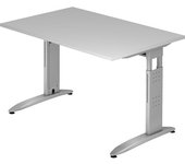 eurokraft pro Escritorio, armazón de pata en C, altura regulable, H x A x P 720 x 1200 x 800 mm, gris luminoso