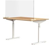 kaiserkraft Luna separadora para mesas y escritorios, incl. 2 pies de acoplamiento en forma de T, H x A 590 x 1200 mm, a partir de 10 unid.