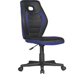 kaiserkraft Silla de escritorio para niños LUAN, mecanismo basculante, asiento contorneado, negro y azul
