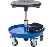 kaiserkraft Taburete de taller Liam, de altura regulable entre 460 y 650 mm, azul