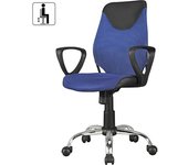 kaiserkraft Silla de escritorio para niños TERNI, mecanismo basculante, asiento contorneado, azul y negro