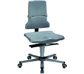 bimos Silla giratoria de trabajo SINTEC, contacto permanente, regulación de la inclinación del asiento, pata de tubo de acero con cinco pies y ruedas