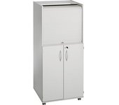 eurokraft pro Armario para ordenador con persianas de plástico, rodante, modelo Premium, H x A x P 1660 x 725 x 642 mm, con balda ajustable