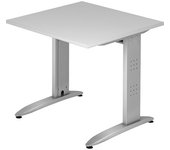 eurokraft pro Escritorio, armazón de pata en C, altura fija, H x A x P 720 x 800 x 800 mm, gris luminoso