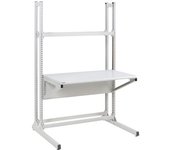 Treston Mesa de trabajo de altura regulable Quick Edge, H x A x P 1930 x 1200 x 700 mm, gris luminoso