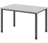 kaiserkraft Escritorio, H x P 685 - 810 x 800 mm, 4 patas de tubo redondo, anchura 1200 mm, grafito/gris luminoso