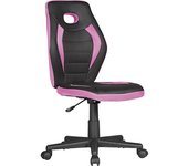 kaiserkraft Silla de escritorio para niños LUAN, mecanismo basculante, asiento contorneado, negro y rosa