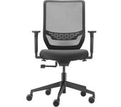 Dauphin Silla giratoria de oficina TO-SYNC Work AUTO TrendOffice, respaldo reticulado, con ruedas, negro