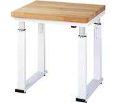 RAU Mesa de trabajo, altura regulable eléctricamente, altura 740 - 1140 mm, tablero de haya maciza, A x P 750 x 700 mm