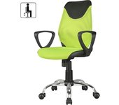 kaiserkraft Silla de escritorio para niños TERNI, mecanismo basculante, asiento contorneado, lima y negro
