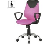 kaiserkraft Silla de escritorio para niños TERNI, mecanismo basculante, asiento contorneado, rosa y negro