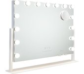Flamingueo Espejo Maquillaje con Luz 15 Bombillas LED Posición Regulable 3 Modos de Luz Control Táctil Blanco