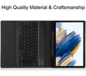 Estuche protector de tableta desmontable portátil con ranura para lápiz de teclado BT Compatible con Samsung Tab S6 Lite 10.4 / P610 / P615 Negro
