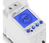 Pantalla LCD digital Reloj de tiempo electrónico de 24 horas 85-265V Horas de carril Din Interruptor de temporizador analógico inteligente programable con intervalo de 15 minutos