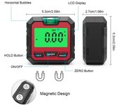 Pantalla LCD Absoluto y Relativo del ángulo de medida y Inclinómetro de conversión de inclinación digital magnética con Clinómetro Versátil de retroilusión (con Spiritbubble)