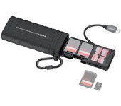 Caja de almacenamiento de tarjetas de memoria VRIG A0142 2 en 1 caja de almacenamiento de 312 MB/s de alta velocidad para tarjeta SD/TF caja de carga impermeable a golpes con carabineros de tipo C enchufe