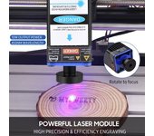 450nm 10W Módulo láser Longitud focal ajustable Cabezal de grabado láser Grabador láser de alta velocidad Cortador Impresora 3D Enrutador CNC Módulo láser para manualidades DIY Madera Cuero Tela Corte de papel Grabado