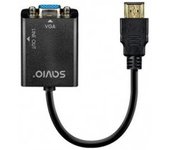 ADAPTADOR HDMI (M) - VGA (H) + MINI JACK 3.5 MM