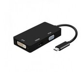 ADAPTADOR USB-C A DVI/HDMI/VGA AISENS NEGRO