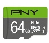 MEMORIA SD MICRO 64GB PNY Elite microSDXC UHS-I Clase 10 100Mb/S + ADAPTADOR SD P-SDUX64U185GW-GE