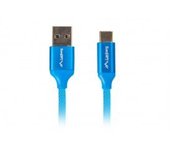 CABLE USB LANBERG 2.0 MACHO/USB C MACHO QUICK CHARGE 3.0 0.5M AZUL