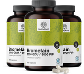 HealthyWorld® 3x Bromelina 500 mg, en total 540 cápsulas