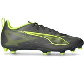 - Bota de fútbol Ultra 5 Play FG/AG Niño, Unisex, Matte Aged Silver-Yellow Alert-Puma Aged Silv, 5 UK