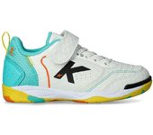 Kelme - Zapatilla de fútbol sala Goleiro Elastic, Unisex, Blanco, 34