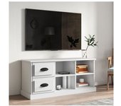 vidaXL Mueble Para Tv Madera Contrachapada Blanco 102x35.5x47.5 Cm