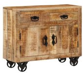 vidaXL Aparador De Madera Maciza De Mango Sin Tratar 80x30x65 Cm