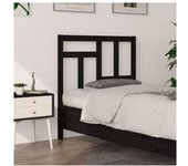 vidaXL Cabecero De Cama Madera Maciza De Pino Negro 95.5x4x100 Cm