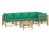 vidaXL Set De Muebles De Jardín 6 Piezas Bambú Con Cojines Verde