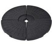 vidaXL Soporte De Sombrilla En Forma De Ventilador 4 Piezas Negro