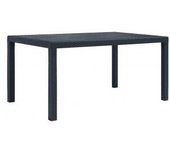 vidaXL Mesa De Jardín De Plástico Aspecto Ratán Gris 150x90x72 Cm