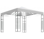 vidaXL Carpa Cenador De Jardín Con Tira De Luces Led 3x3 M Blanco