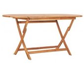vidaXL Mesa Plegable De Jardín Madera Maciza De Teca 160x80x75 Cm