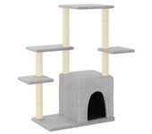 vidaXL Rascador Para Gatos Con Postes De Sisal Gris Claro 97.5 Cm