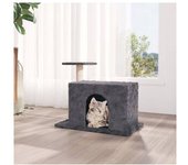 vidaXL Rascador Para Gatos Con Postes De Sisal Gris Oscuro 51 Cm