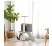vidaXL Rascador Para Gatos Con Postes De Sisal Gris Claro 109 Cm