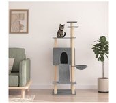 vidaXL Rascador Para Gatos Con Postes De Sisal Gris Claro 153 Cm