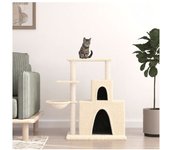 vidaXL Rascador Para Gatos Con Postes De Sisal Color Crema 83 Cm