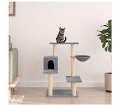 vidaXL Rascador Para Gatos Con Postes De Sisal Gris Claro 82.5 Cm
