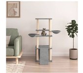 vidaXL Rascador Para Gatos Con Postes De Sisal Gris Claro 133 Cm